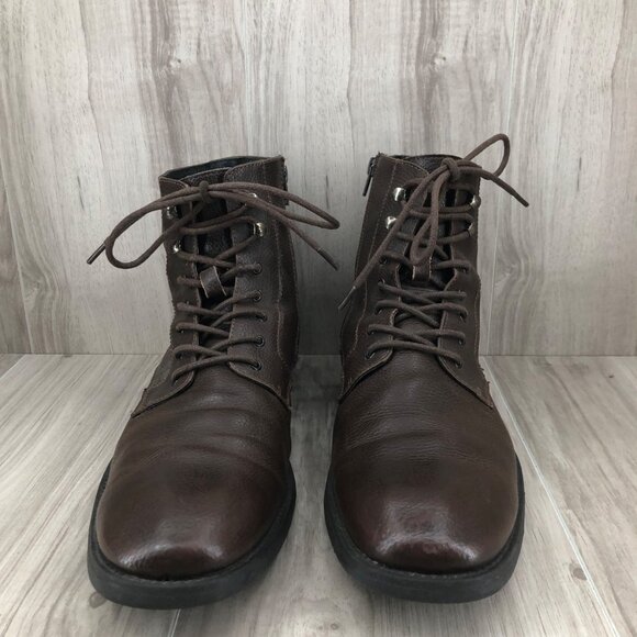 Robert Wayne Ankle Boots Mens 12D Brown Leather Zip Lace Up Boots main image 6